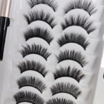 Wholesale cross-border European and American new glue-free magnets with clip eyelashes set mama style invisible magnetic false eyelashes