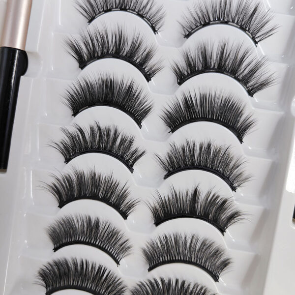 Wholesale cross-border European and American new glue-free magnets with clip eyelashes set mama style invisible magnetic false eyelashes