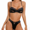 Anti-Sagging French Eyelash Lace Lingerie Set for Large Bust
