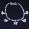 European and American hot models Acrylic Rhinestone Anklet Resin Butterfly Pendant Jewelry Beach Holiday Shiny Foot Ornament Anklet European and American hot models Acrylic Rhinestone Anklet Resin Butterfly Pendant Jewelry Beach Holiday Shiny Foot Ornament Anklet