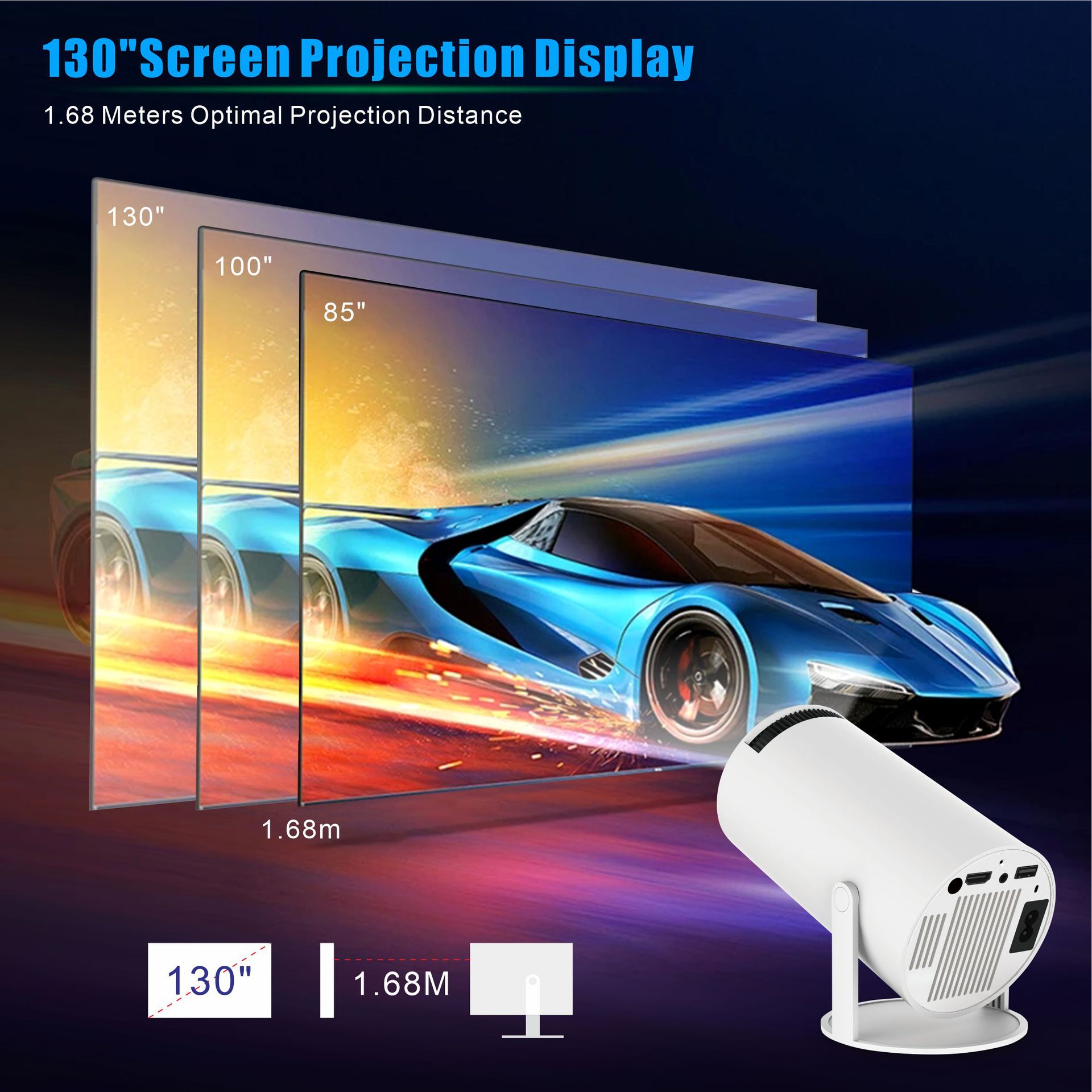 HY300/HY300pro projector, smart Android 4K home wireless portable screen projection 13720P. HY300/HY300pro projector, smart Android 4K home wireless portable screen projection 13720P.