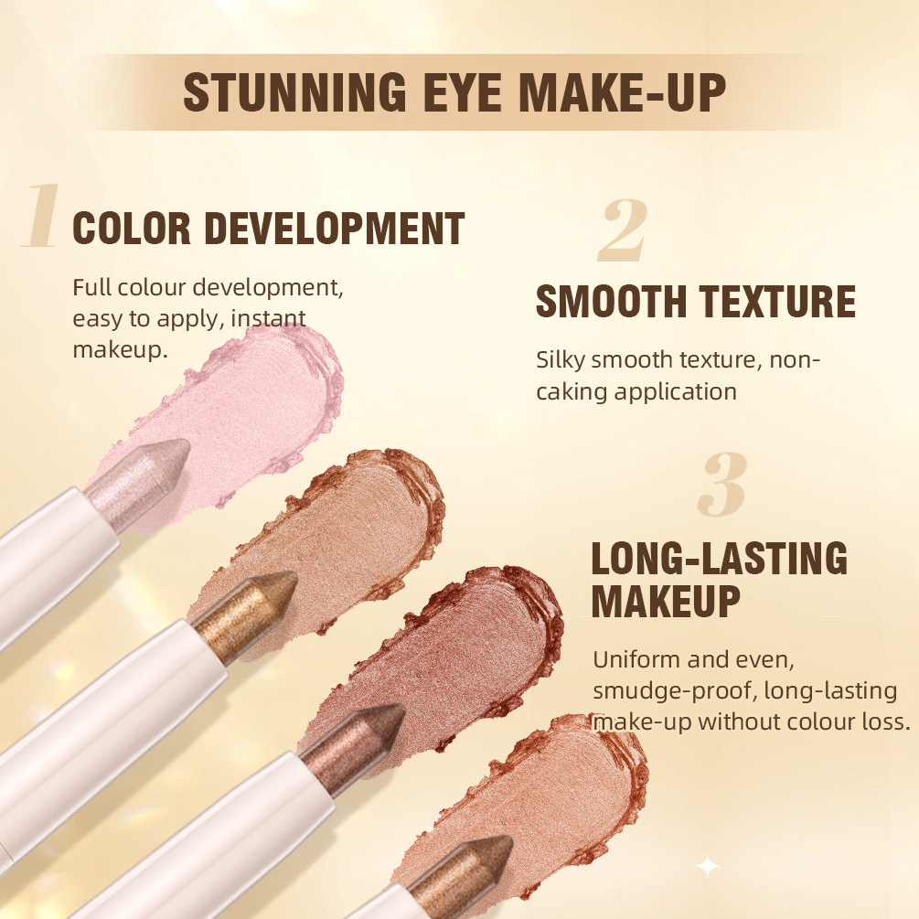 QIBEST Cross-Border Makeup Lazy Shimmering Long-Lasting Contouring Eyeshadow Stick Highlighter Eyeshadow Waterproof and Smudge-Proof QIBEST Cross-Border Makeup Lazy Shimmering Long-Lasting Contouring Eyeshadow Stick Highlighter Eyeshadow Waterproof and Smudge-Proof