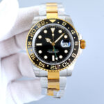 Glow-in-the-Dark GMT Mechanical Watch with Steel Strap 40.5 mm