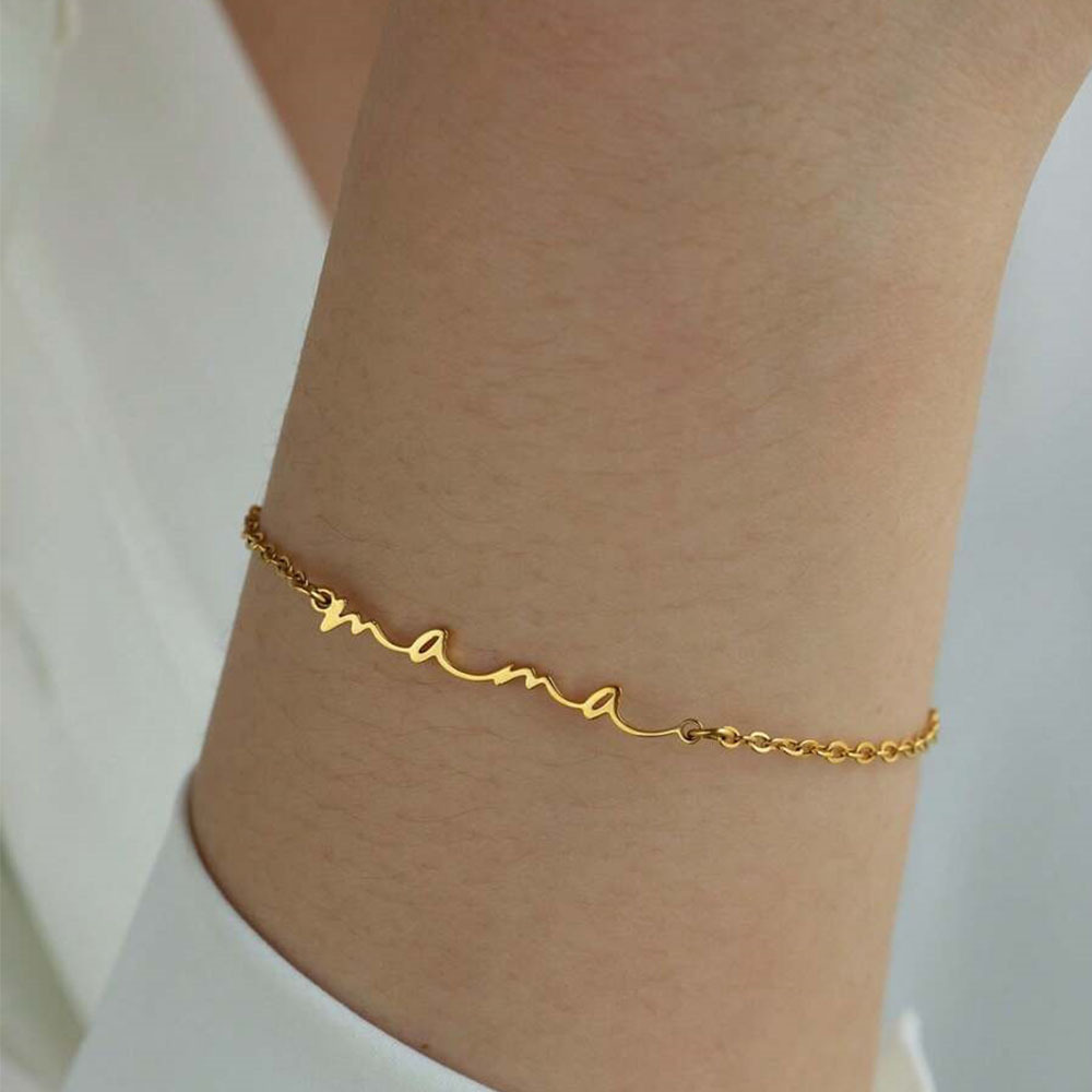 Adjustable Mama Letter Stainless Steel Bracelet Anklet