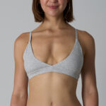 Deep V Wire-Free Pure Cotton Triangle Bralette for Home Wear