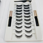Wholesale cross-border European and American new glue-free magnets with clip eyelashes set mama style invisible magnetic false eyelashes