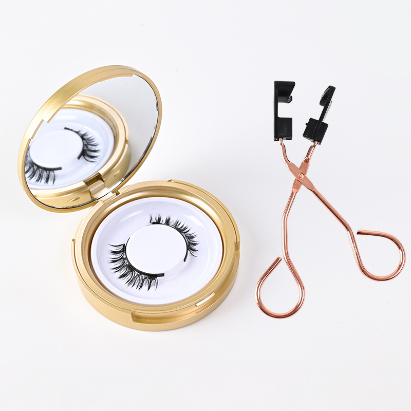 Magnetic glue-free three-magnet false eyelashes set with clips collection one pair of reusable magnetic false eyelashes