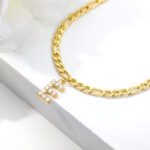 O1CN01hqUu5J1E3bzJOudsl_2211909900296-0-cib.jpg European and American simple micro-inlaid zircon stainless steel chain letter couple anklet 26 English letter pendant anklet