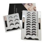 Wholesale cross-border European and American new glue-free magnets with clip eyelashes set mama style invisible magnetic false eyelashes