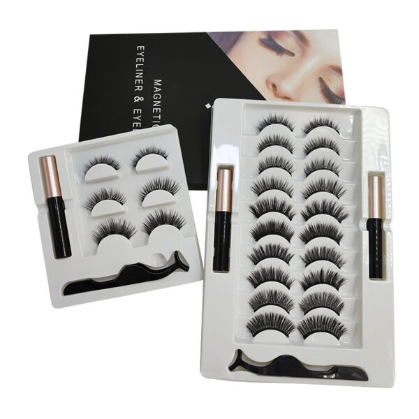 Wholesale cross-border European and American new glue-free magnets with clip eyelashes set mama style invisible magnetic false eyelashes