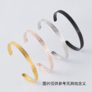 Stainless steel Arabic rune Ayatollah sleeve vacuum gold-plated C-shaped opening men's and women's bracelets, rings, and necklaces.