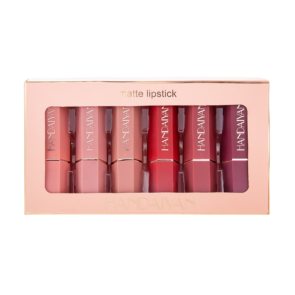 Moisturizing Matte Lipstick Set with Hexagonal Velvet Texture Moisturizing Matte Lipstick Set with Hexagonal Velvet Texture