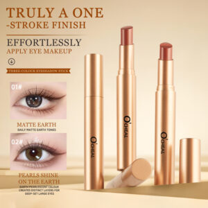 O'CHEAL Three-Color Eyeshadow Stick: Delicate Gradient Glitter, Perfect for Beginners and Lazy Women, Highlighter, Long-Lasting Makeup, Cross-Border Makeup
