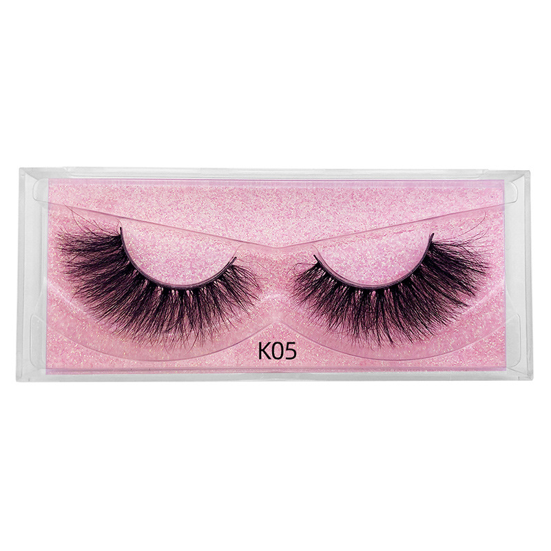 New product 5d mink hair fried false eyelashes natural thick style messy curled eyelashes K01-K12 pull-out box