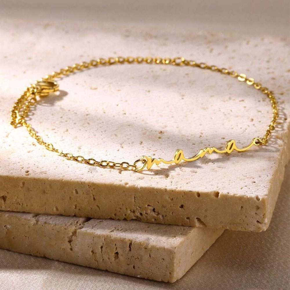 Adjustable Mama Letter Stainless Steel Bracelet Anklet