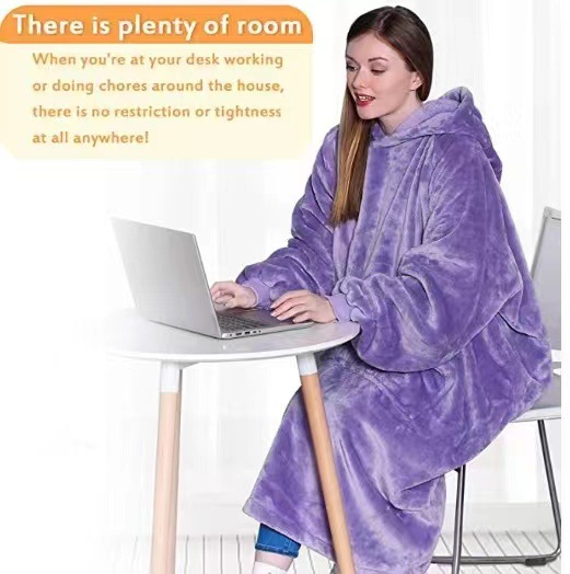 Oversized Wearable Blanket Hoodie Sweatshirt for Warm TV Evenings