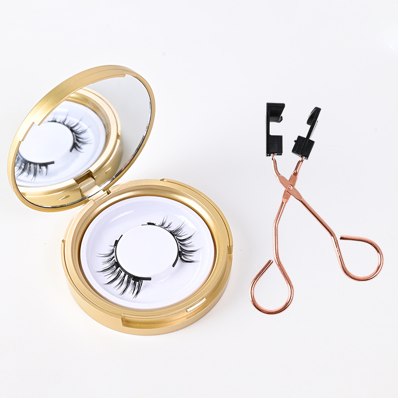 Magnetic glue-free three-magnet false eyelashes set with clips collection one pair of reusable magnetic false eyelashes