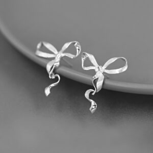 Original Love S925 Sterling Silver Beautiful Romantic Small Fresh Bowknot Earrings Earrings Female Earrings
