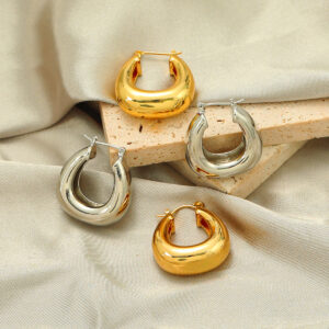 Retro Geometric Copper Earrings for Women, Gold or Silver Plated