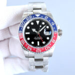 Glow-in-the-Dark GMT Mechanical Watch with Steel Strap 40.5 mm