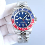 Glow-in-the-Dark GMT Mechanical Watch with Steel Strap 40.5 mm