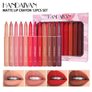 Non-Stick Matte Lip Liner & Lipstick Pen Set, 12 Colors