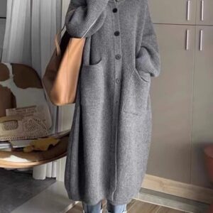 Warm Over-the-Knee High Neck Knit Cardigan for Women