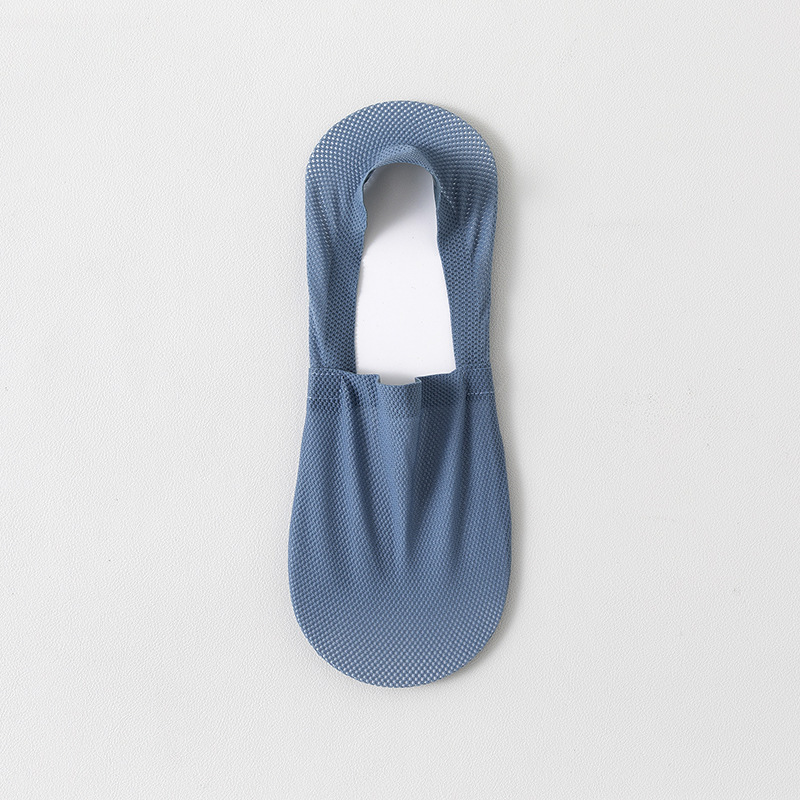 Men’s Breathable Ice Silk Boat Socks, Moisture-Wicking Non-Slip