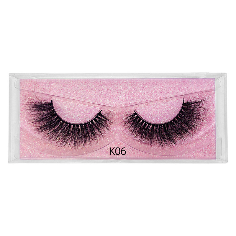 New product 5d mink hair fried false eyelashes natural thick style messy curled eyelashes K01-K12 pull-out box