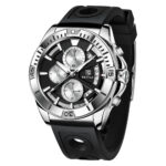 Accurate Quartz Mens Watch with Half-Fan Calendar & Folding Clasp