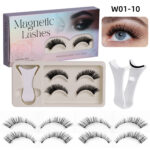 Thick Curled Magnetic False Eyelashes Set, No-Removal + Curler Box