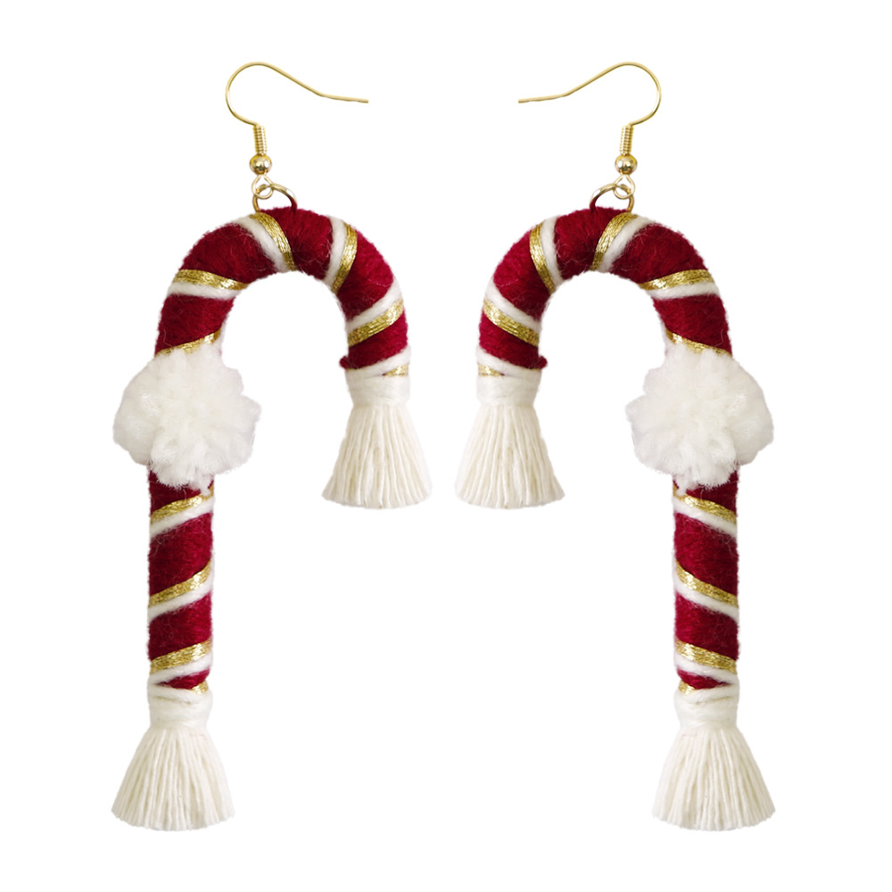Boho Green Tassel Earrings for Women, Cotton Thread Long Drop