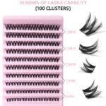 Natural Black Cluster Fake Eyelashes with Segmented Double Tape