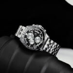Accurate Quartz Mens Watch with Half-Fan Calendar & Folding Clasp
