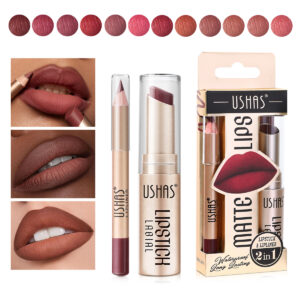 Long-lasting Waterproof Matte Lipstick & Lip Liner Set - 12 Colors