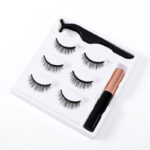 Magnetic eyeliner liquid false eyelashes three-dimensional curling thick eyelashes chemical fiber simulation pure handmade magnet false eyelashes