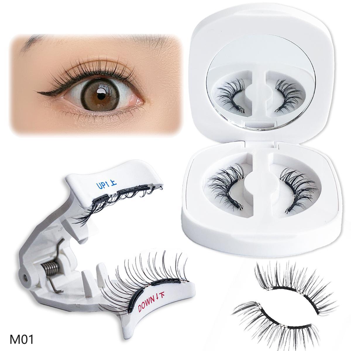 Soft magnetic adhesive zero-glue false eyelashes, ultra-natural, realistic, thick, curled, and portable M02 style, the same style as YueTong false eyelashes.