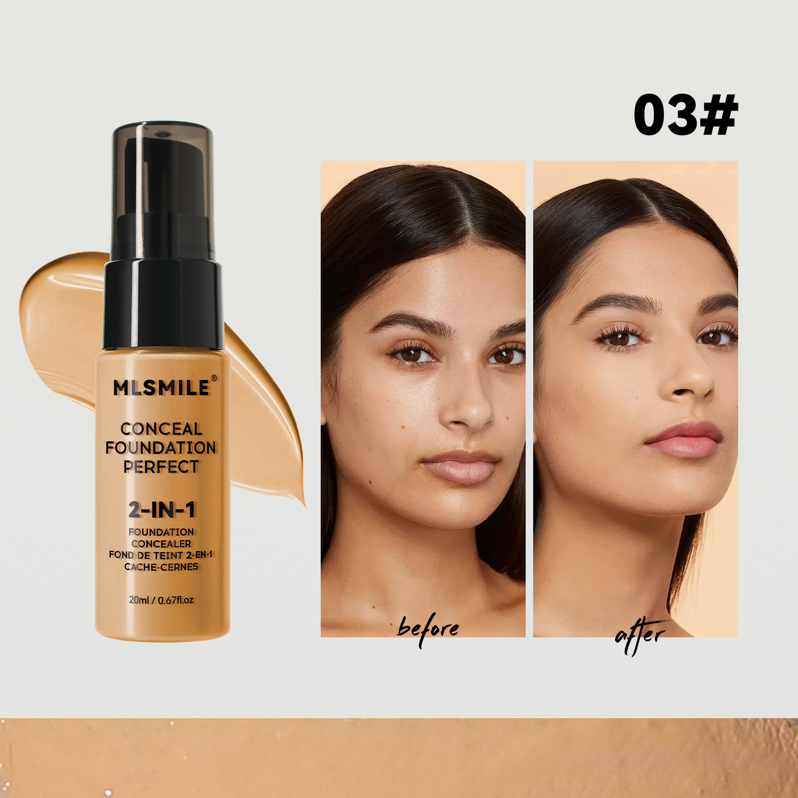 Oil-Controlling Matte Liquid Foundation as Primer, Concealer - BB Cream