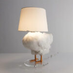 O1CN01uaLDF12Gi2LWMwngJ_2209606839048-0-cib.jpg New cross-border style Easter white rooster lamp, artificial chicken ornament, resin design table lamp bulb.