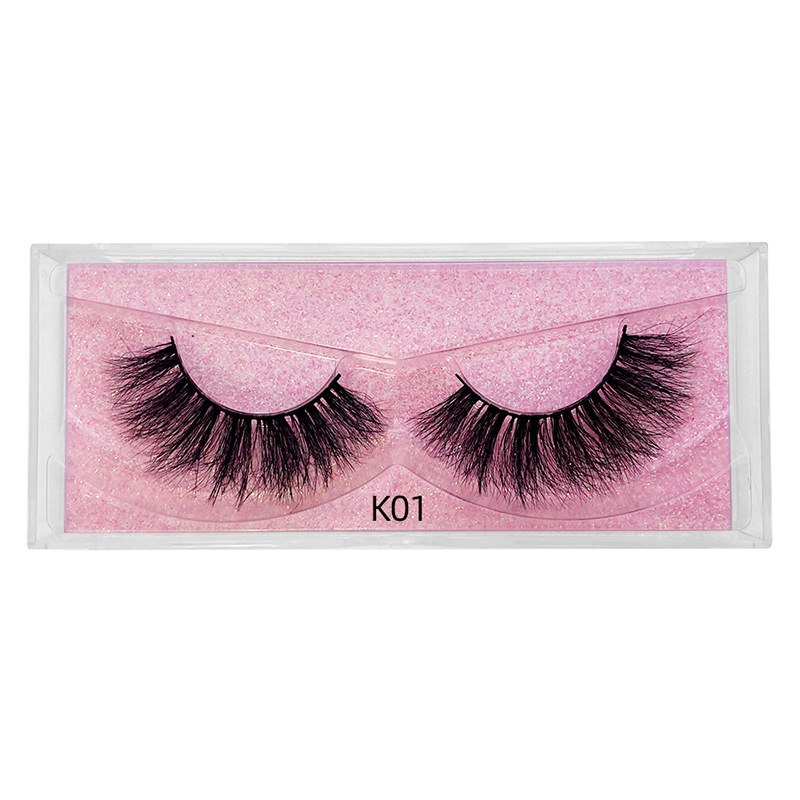 New product 5d mink hair fried false eyelashes natural thick style messy curled eyelashes K01-K12 pull-out box