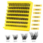 Natural Black Cluster Fake Eyelashes with Segmented Double Tape