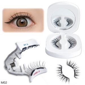Soft magnetic adhesive zero-glue false eyelashes, ultra-natural, realistic, thick, curled, and portable M02 style, the same style as YueTong false eyelashes.