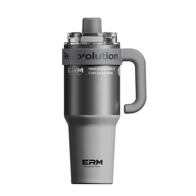 Long-Lasting Insulated Car Water Cup 1200 ml Straw + Ceramic Liner