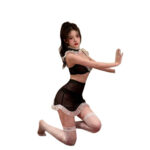 Sexy Mesh Maid Costume Set for Women, Thin Polyester, One Size