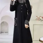 0039729a-cd2f-45c4-bc27-985e58a9666e.webp Thick Knit Western Dress Sweater, Black Buttons, Loose M