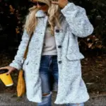 Women's Sheepskin-Like Woolen Coat