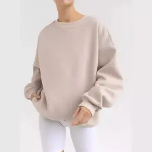 Loose-Fit Crew Neck Pullover Sweatshirt for Women - Polyester