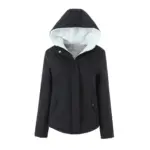 Warm Women’s Padded Jacket with Fleece-Lined Hood Pockets
