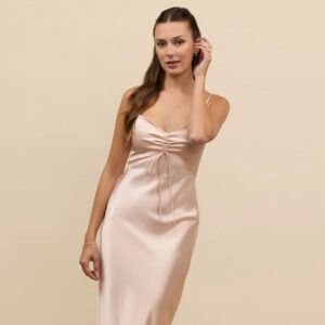 Satin Bridesmaid Dress Girl Group Bestie Dress