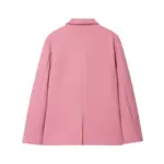 Wrinkle-Free Pink Womens Casual Blazer Long Sleeve